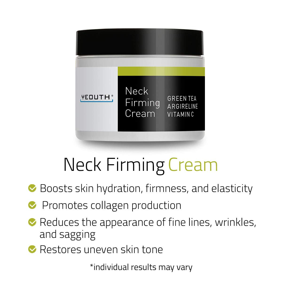 Yeouth Neck Firming Cream Green Tea, Argireline & Vitamin C (2 fl oz)