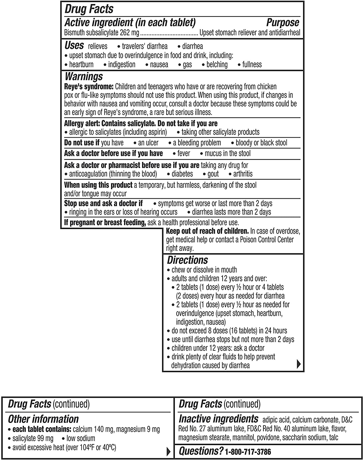 Pepto Bismol Cherry Flavor for Relief of Gas, Anti Diarrhea, Heartburn, Nausea, Upset Stomach, and Indigestion 30 Chewable Tablets