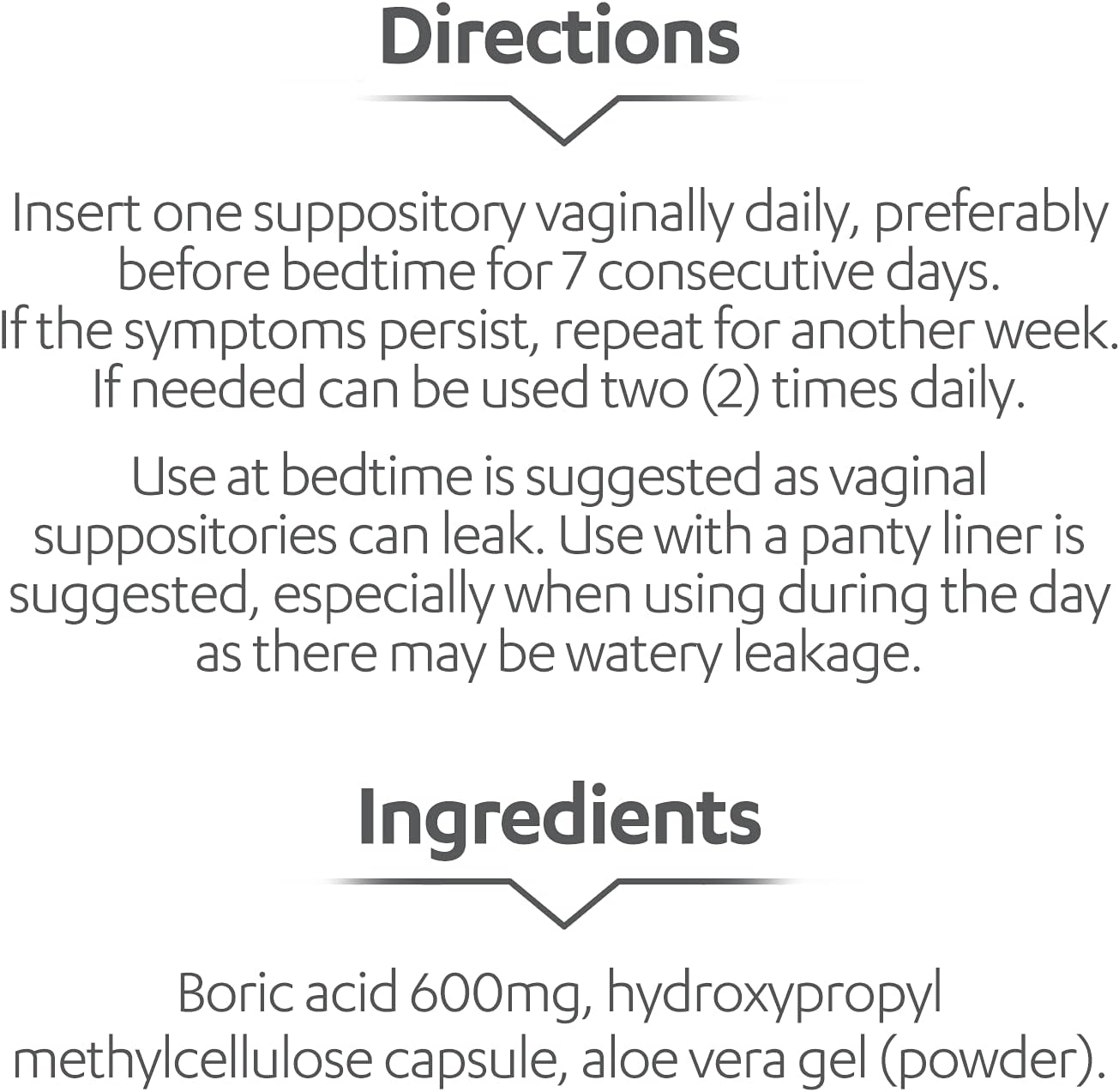 AZO Boric Acid 600mg with Aloe Vera for Women (30 Count)