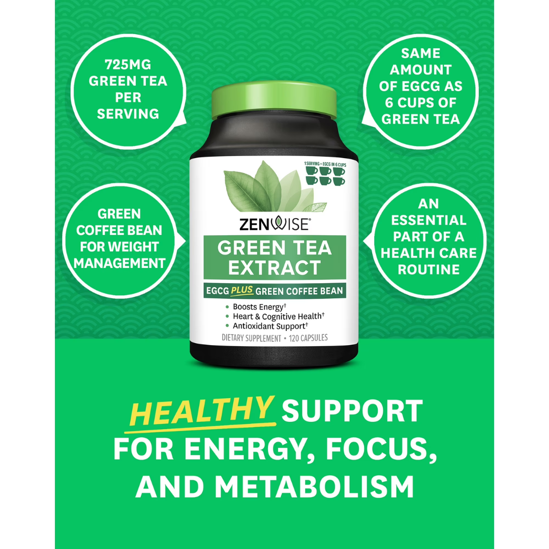 Zenwise Green Tea Extract Supplement, 120 Capsules