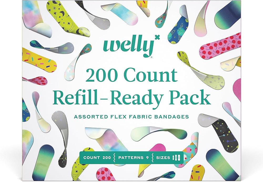Welly Assorted Flex Fabric Bandages Refill Ready Pack 200 Count (WLY1119)