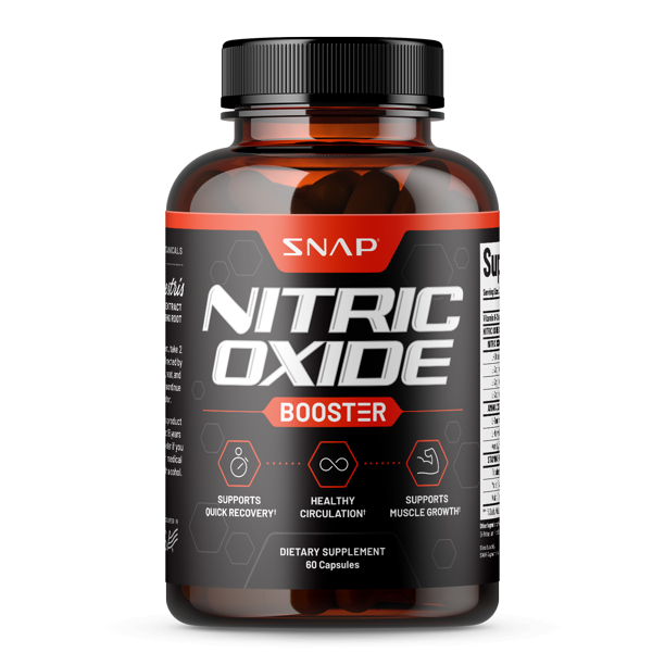 SNAP Supplements Nitric Oxide Booster, 60 Capsules Supports Muscle Growth, Quick Recovery & Healthy Circulation