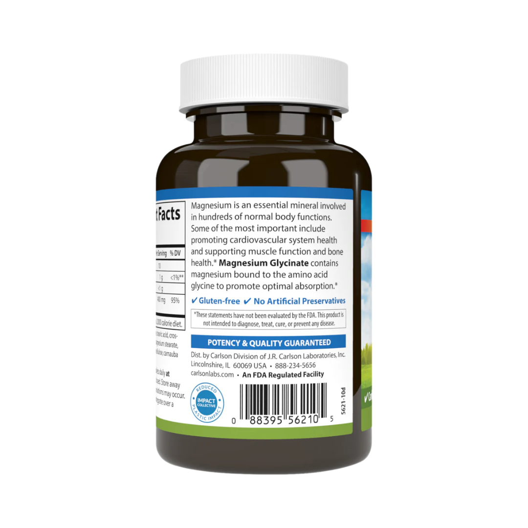 Carlson Magnesium Glycinate 400 mg, 120 Tablets