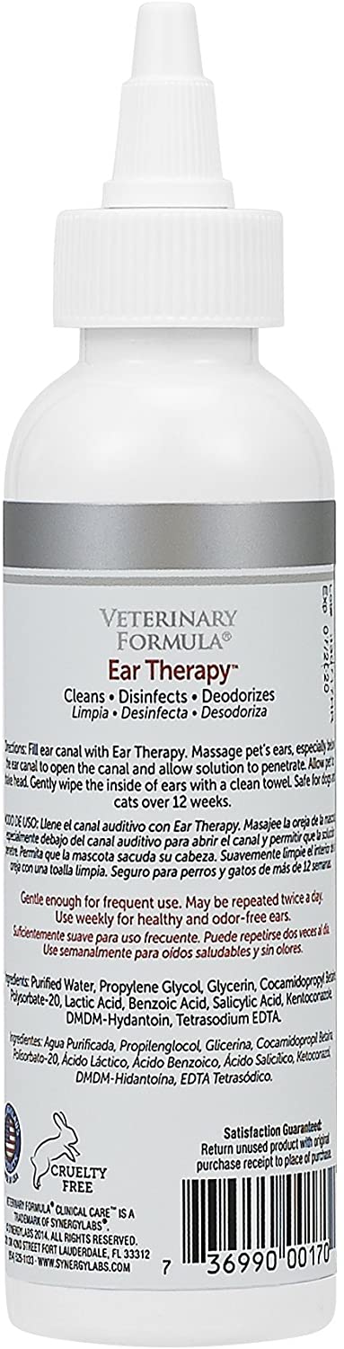 Veterinary Formula Clinical Care Ear Therapy For Dogs and Cats 4 fl. oz. 118.3 ml