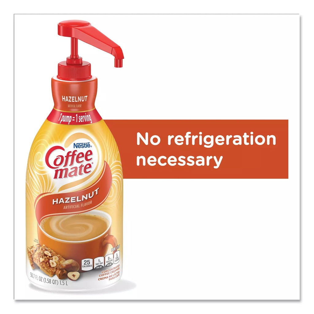 Nestle Coffee-mate Liquid Coffee Creamer with Pump, Hazelnut Flavor 50.7 Fl. Oz (1.5 L)