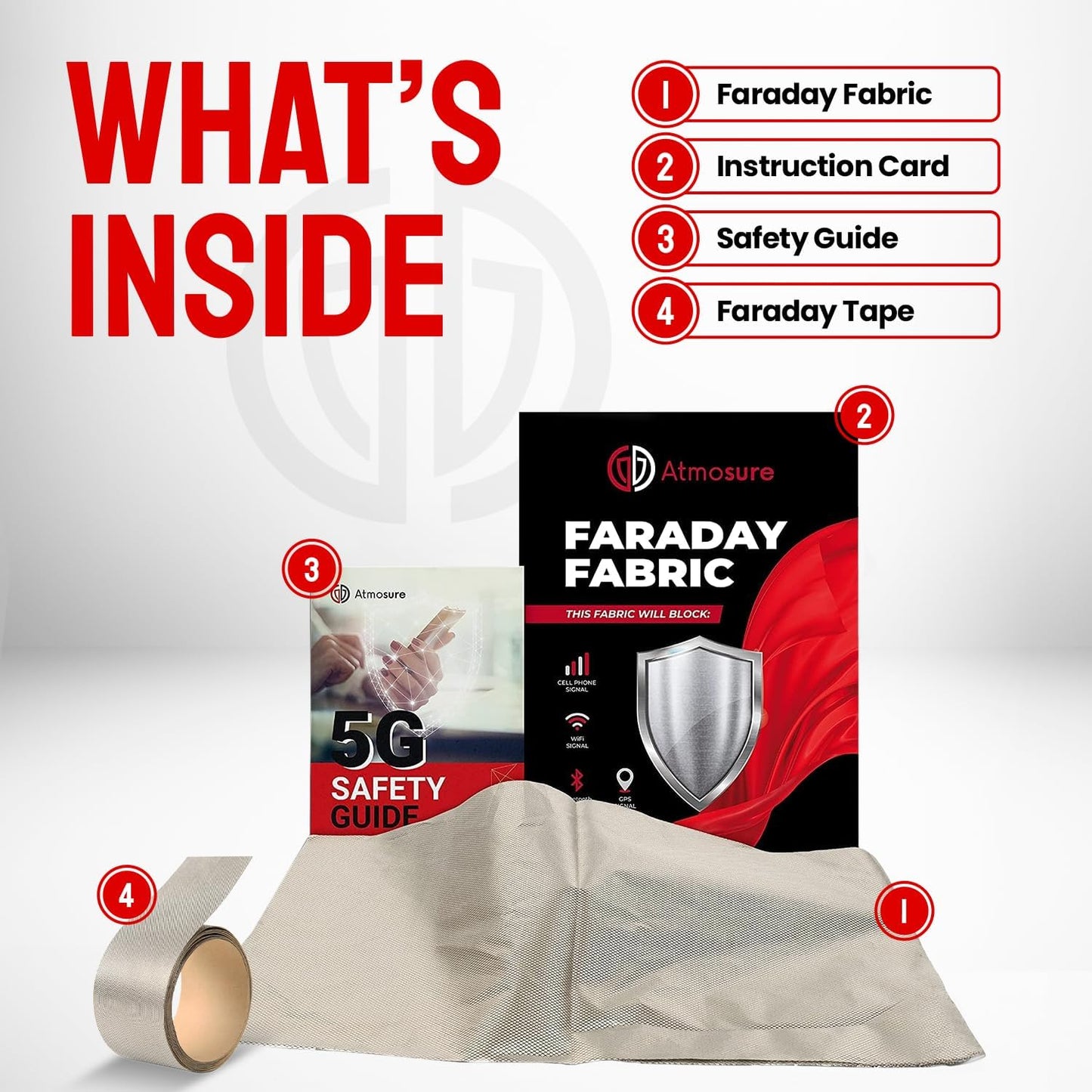 Atmosure Faraday Fabric 5G & EMP Shield for Home (44 Inch x 36 Inch)
