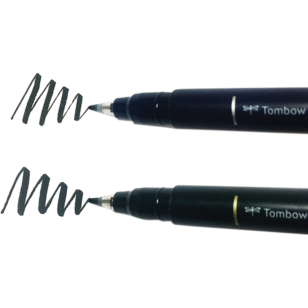 Tombow 62038 Fudenosuke Brush Pen, 2-Pack. Soft and Hard Tip for Calligraphy and Art Drawings