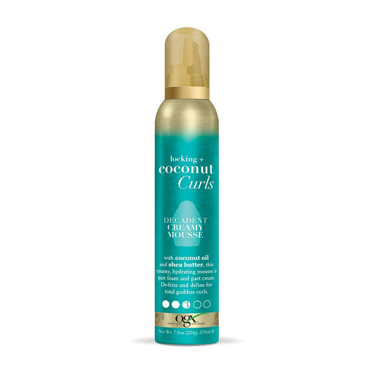 OGX Locking + Coconut Curls Decadent Creamy Mousse, 7.9 oz / 235 ml