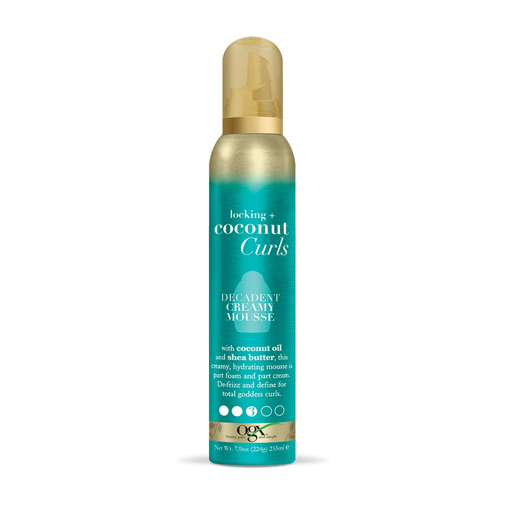 OGX Locking + Coconut Curls Decadent Creamy Mousse, 7.9 oz / 235 ml