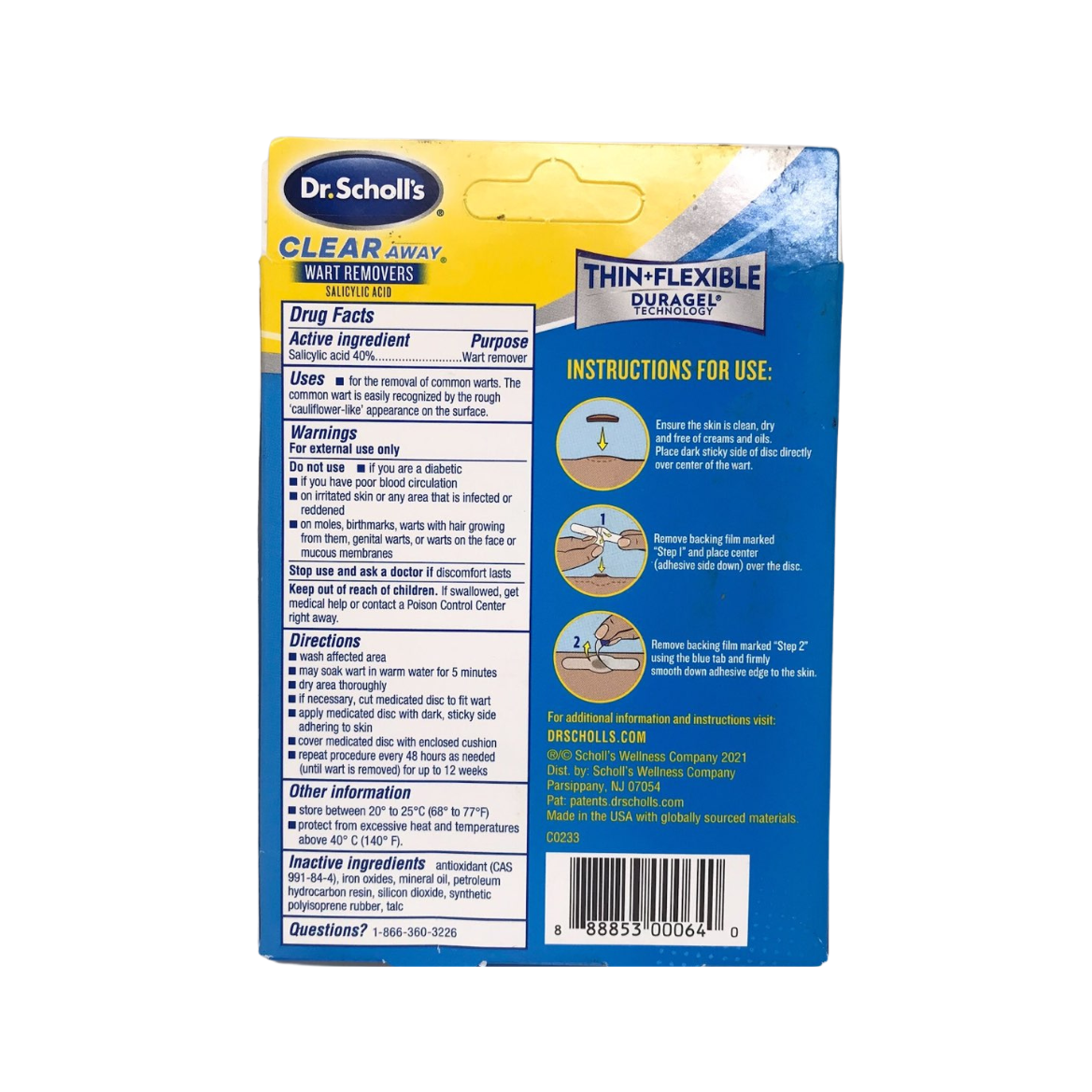 Dr. Scholl's Clear Away Wart Removers Thin + Flexible Duragel Technology 9 Cushions PACKAGING MAY VARY