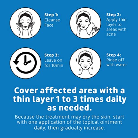 De La Cruz 10% Sulfur Ointment Acne Treatment 2.6 OZ.