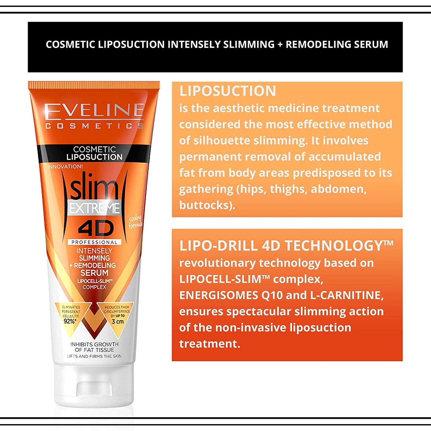 Eveline Cosmetics Liposuction Body Serum Slim Extreme 4D Professional Slimming + Serum 250ml