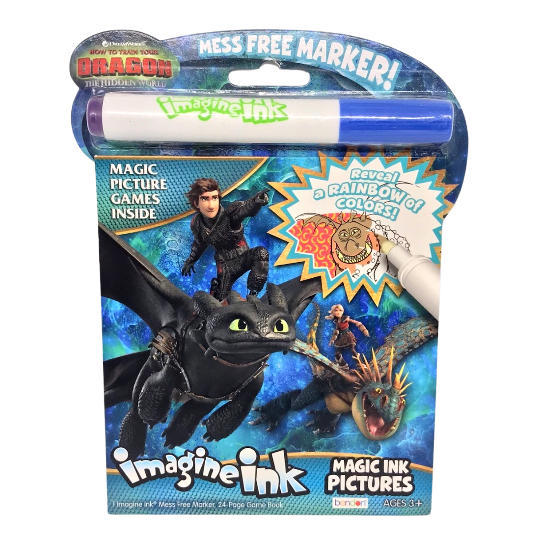 Bendon Imagine Ink  Marker with Magic Ink Pictures & Game Book 1 Count