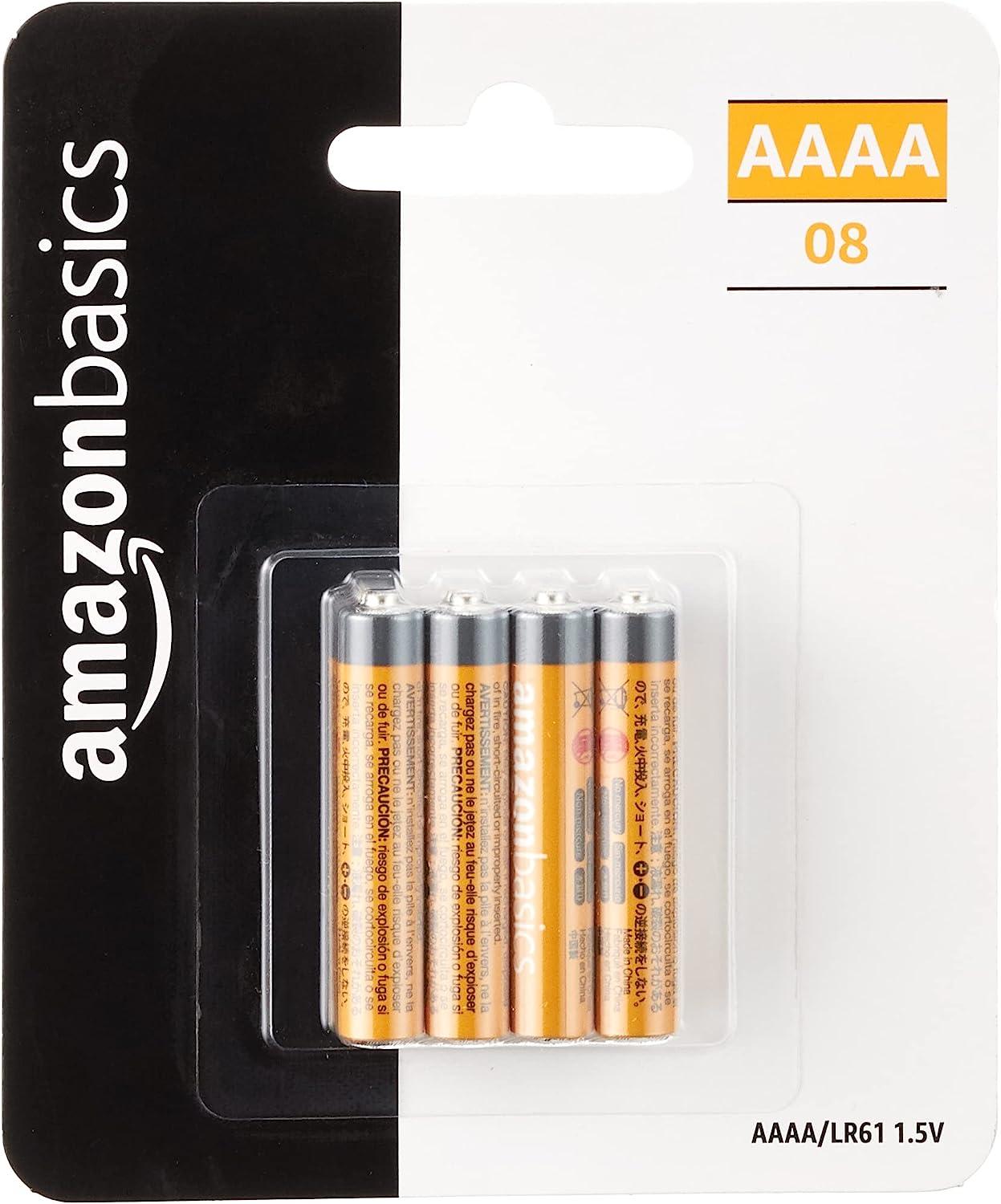 AmazonBasics AAAA 1.5 Volt Everyday Alkaline Batteries, 8 Pack