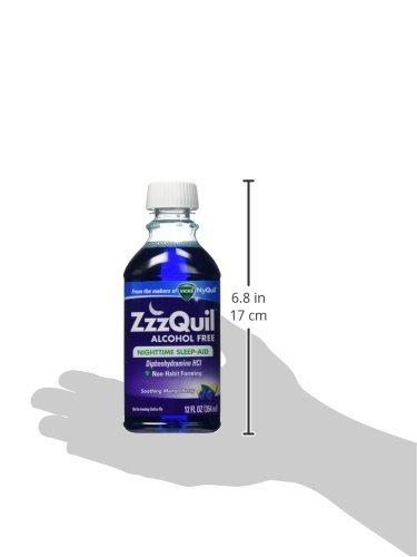 ZzzQuil Nighttime Sleep Aid Alcohol Free Liquid, Soothing Berry Flavor, 12 fl.oz