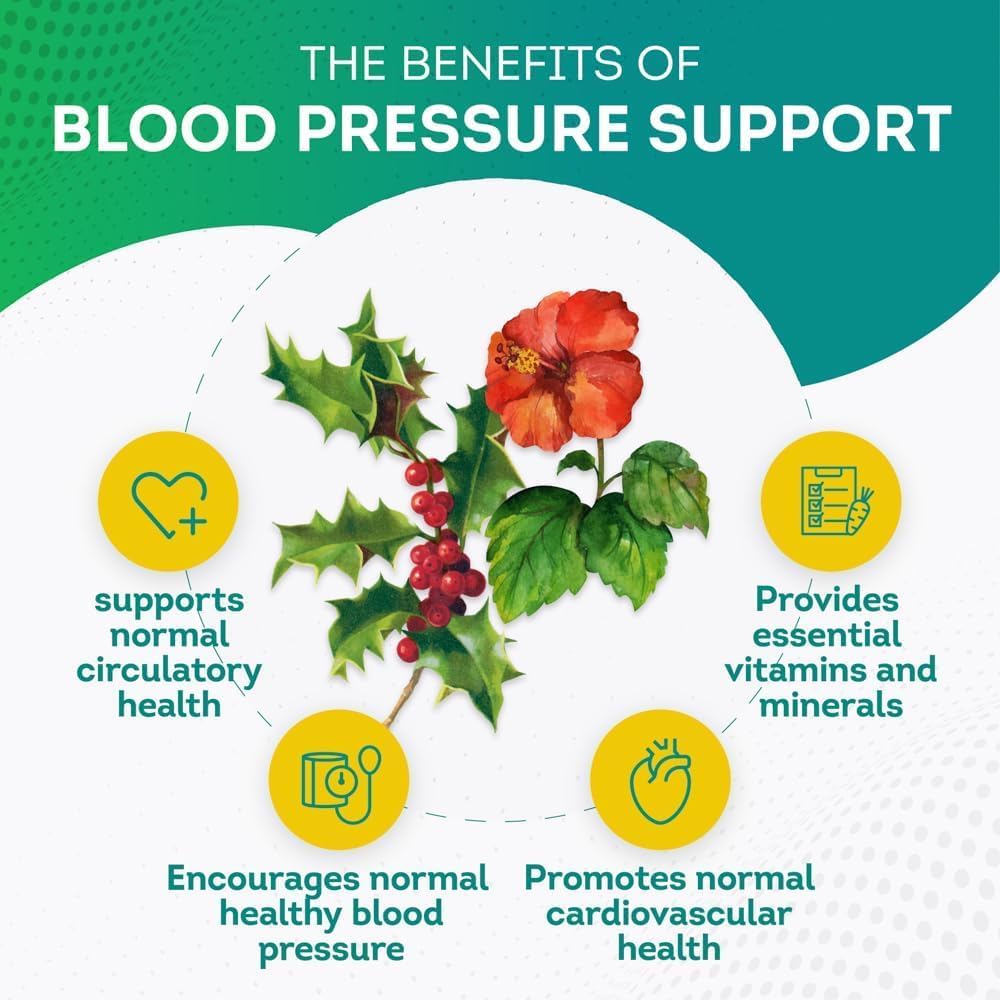 PurePremium Blood Pressure Support with Hawthorn & Hibicus Supplement 90 Capsules
