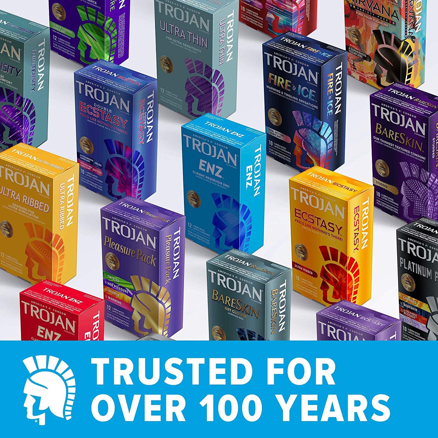 Trojan Double Ecstasy Lubricated Condoms 10 Lubricated Latex Condoms