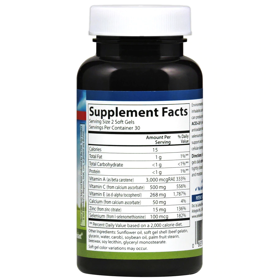 Carlson ACES + Zn 60 Softgels Vitamin A C E Selenium and Zinc Multivitamin