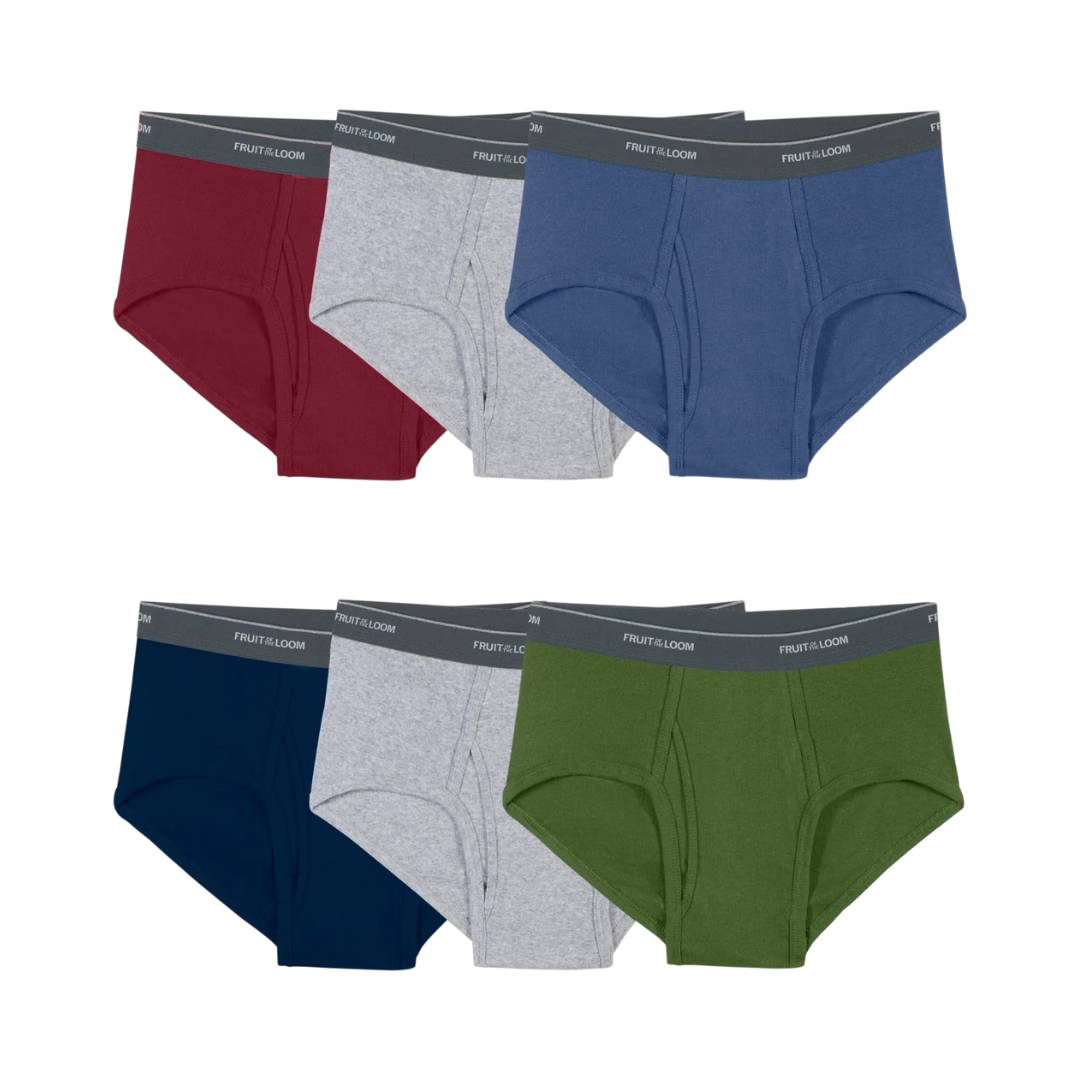 Fruit of the Loom Men’s Cotton Mid Rise Briefs, 6 Pack