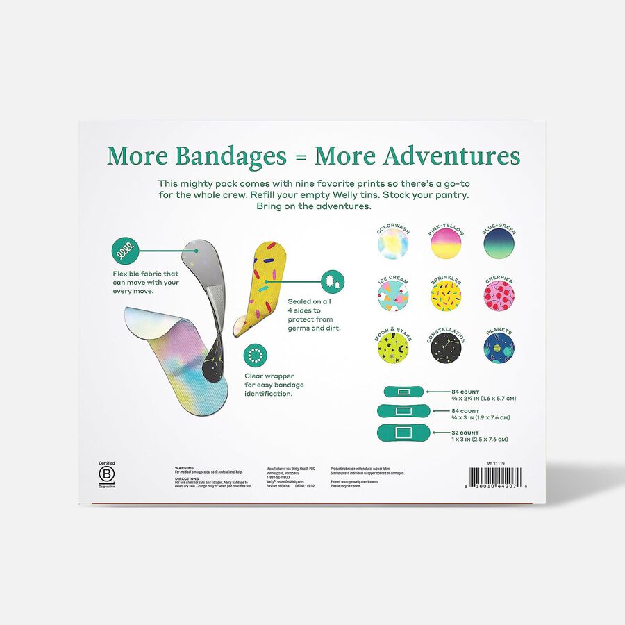 Welly Assorted Flex Fabric Bandages Refill Ready Pack 200 Count (WLY1119)