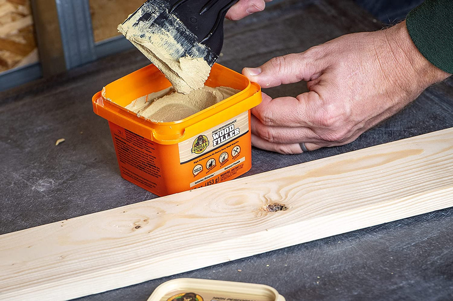 Gorilla High Performance Wood Filler Heavy Duty Wood Repairs Natural Finish - 453g