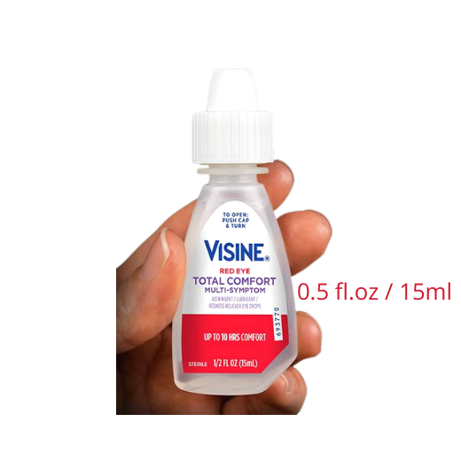 Visine Red Eye Total Comfort Multi-Symptom Eye Drops, Redness Reliever, 0.5 fl.oz / 15ml