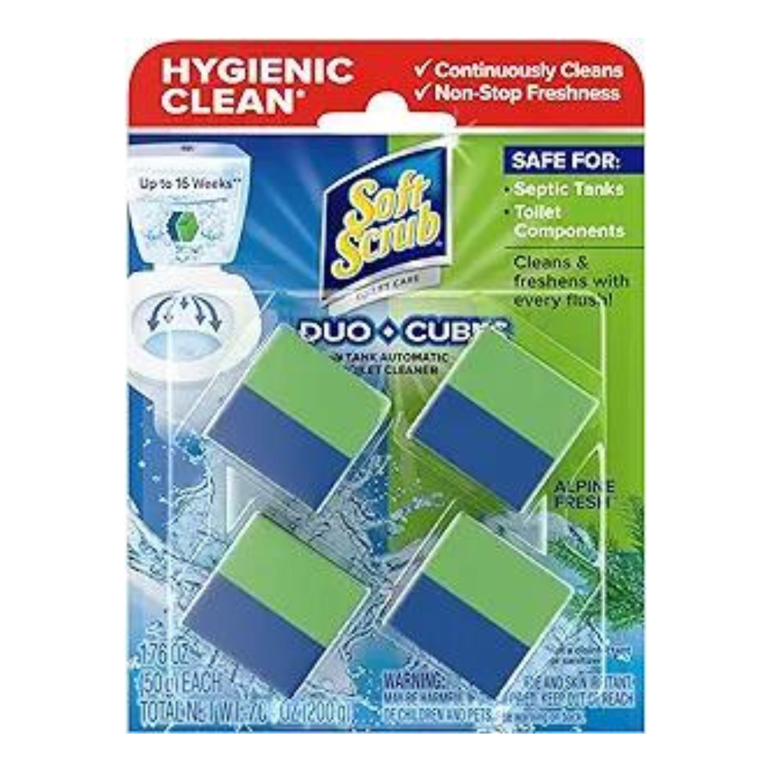 Soft Scrub In-Tank Automatic Toilet Cleaner Duo-Cubes Alpine Fresh Scent, 7.04 oz.  / 200g (PACKAGING MAY VARY)