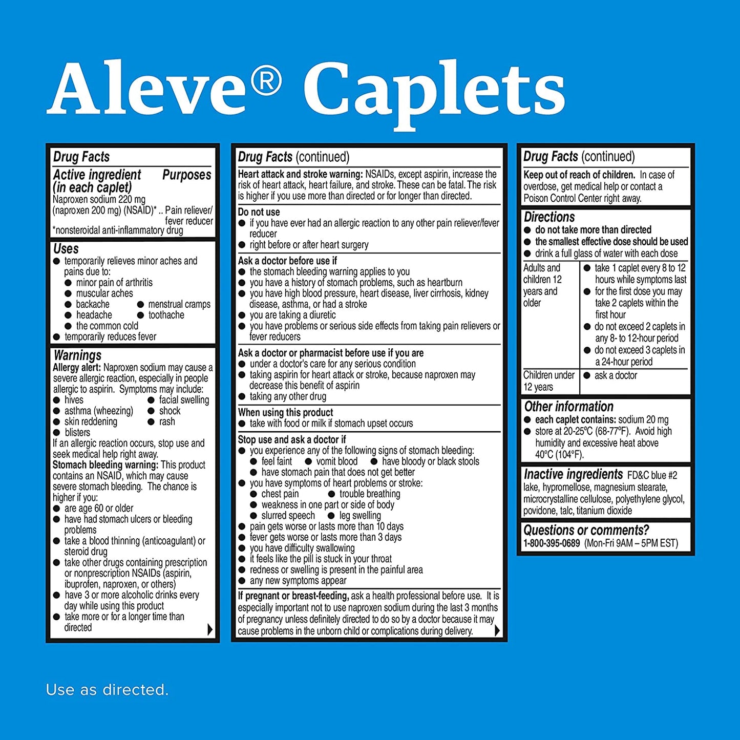 Aleve All Day Strong 220mg Fever Reducer (50 Caplets) PACKAGING MAY VARY