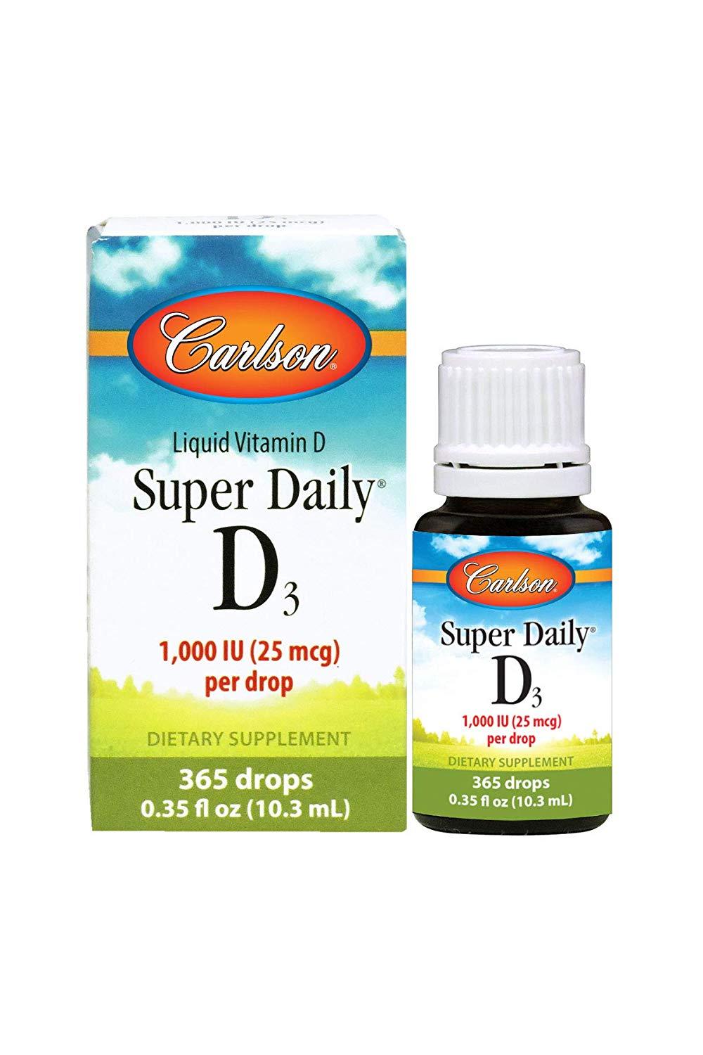 Carlson Super Daily D3 1,000 IU, 25 mcg 365 drops 0.35 fl oz / 10.3 mL