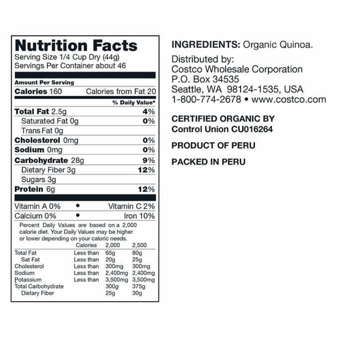 Kirkland Signature Organic Quinoa 2.04kg / 4.5 lbs