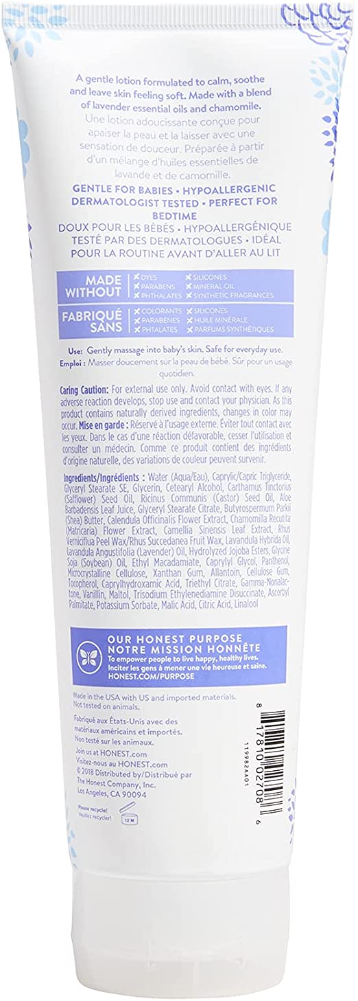 The Honest Co. Face + Body Lotion Truly Calming Fast Absorbing, Lavender 250 ml