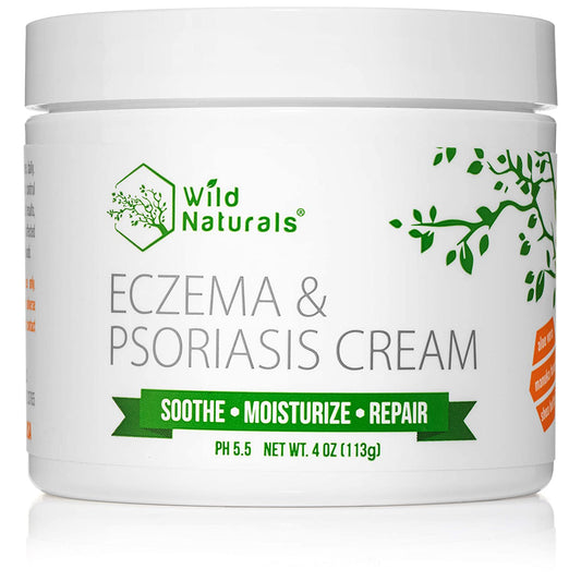 Wild Naturals Eczema Psoriasis Cream Soothes, Moisturizes & Repair Skin, 4 oz. / 113g