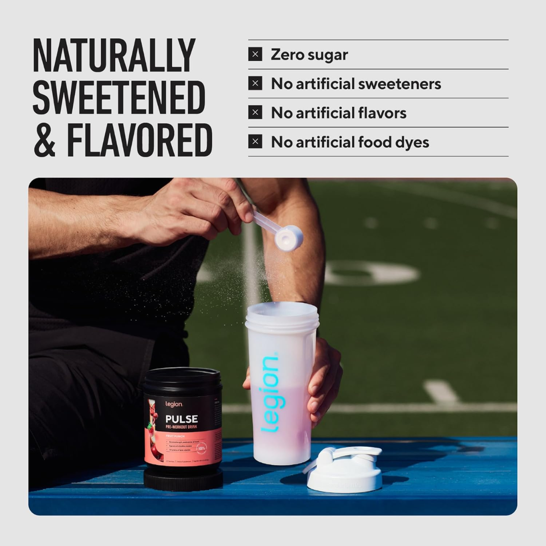Legion Pulse Stim-Free Pre-Workout Powder Fruit Punch Flavor, 454 g