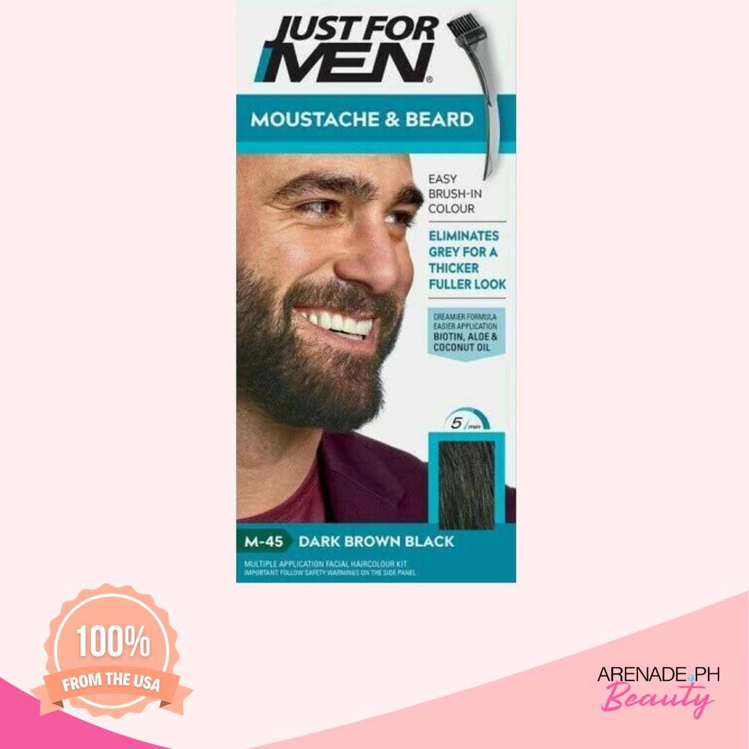 Just For Men Mustache & Beard Facial Haircolor Kit with Biotin, Aloe & Coconut Oil