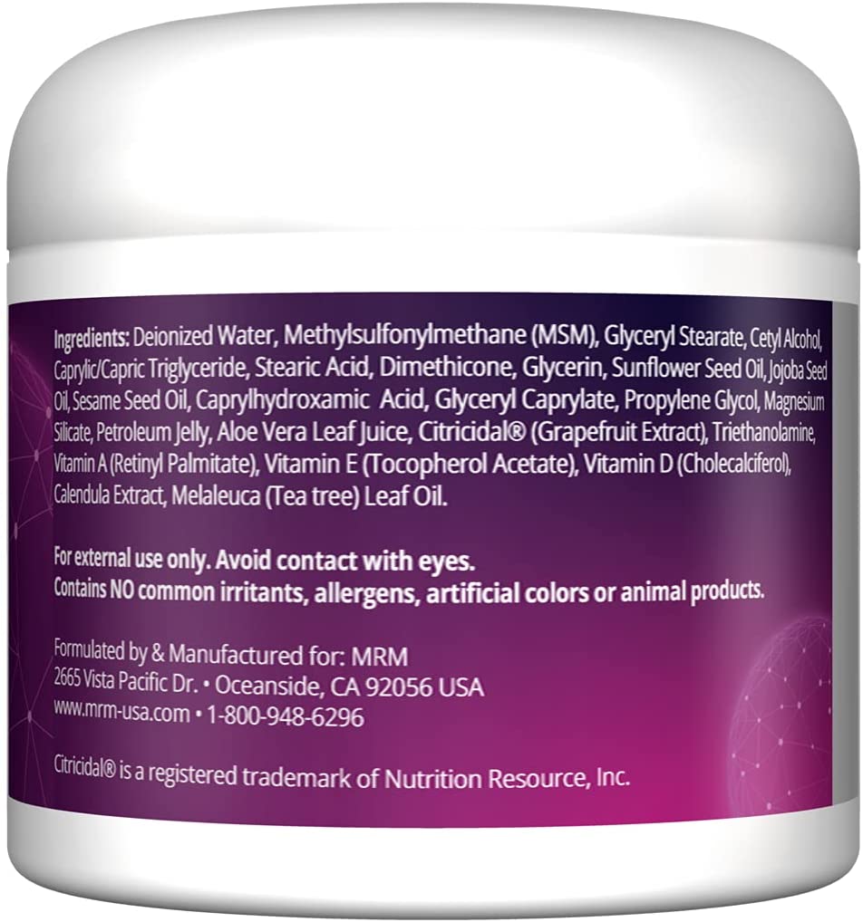 MRM Nutrition MSM Cream with Vitamin A & D, 4 oz. / 113g