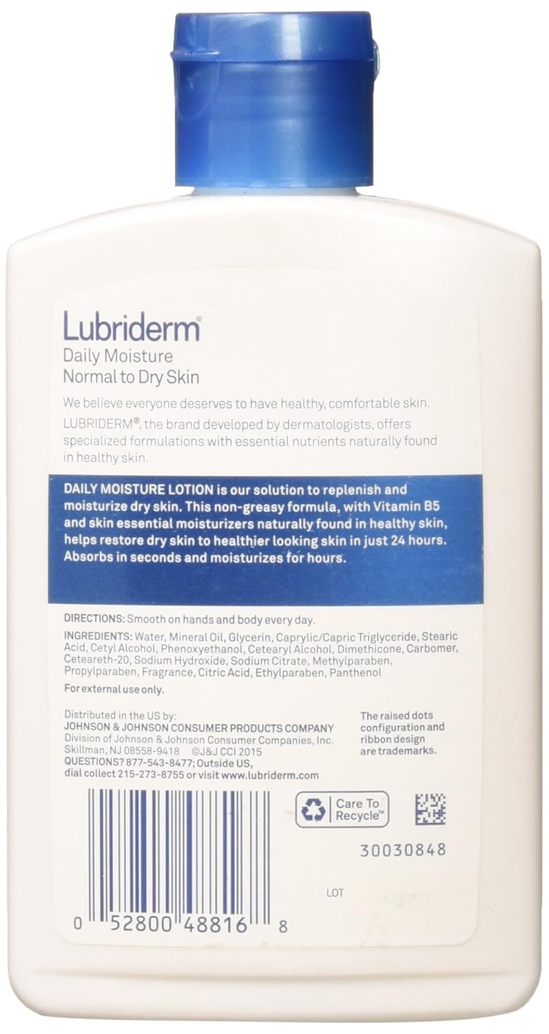 Lubriderm Daily Moisture Lotion for Normal to Dry Skin 6 fl oz / 177 ml