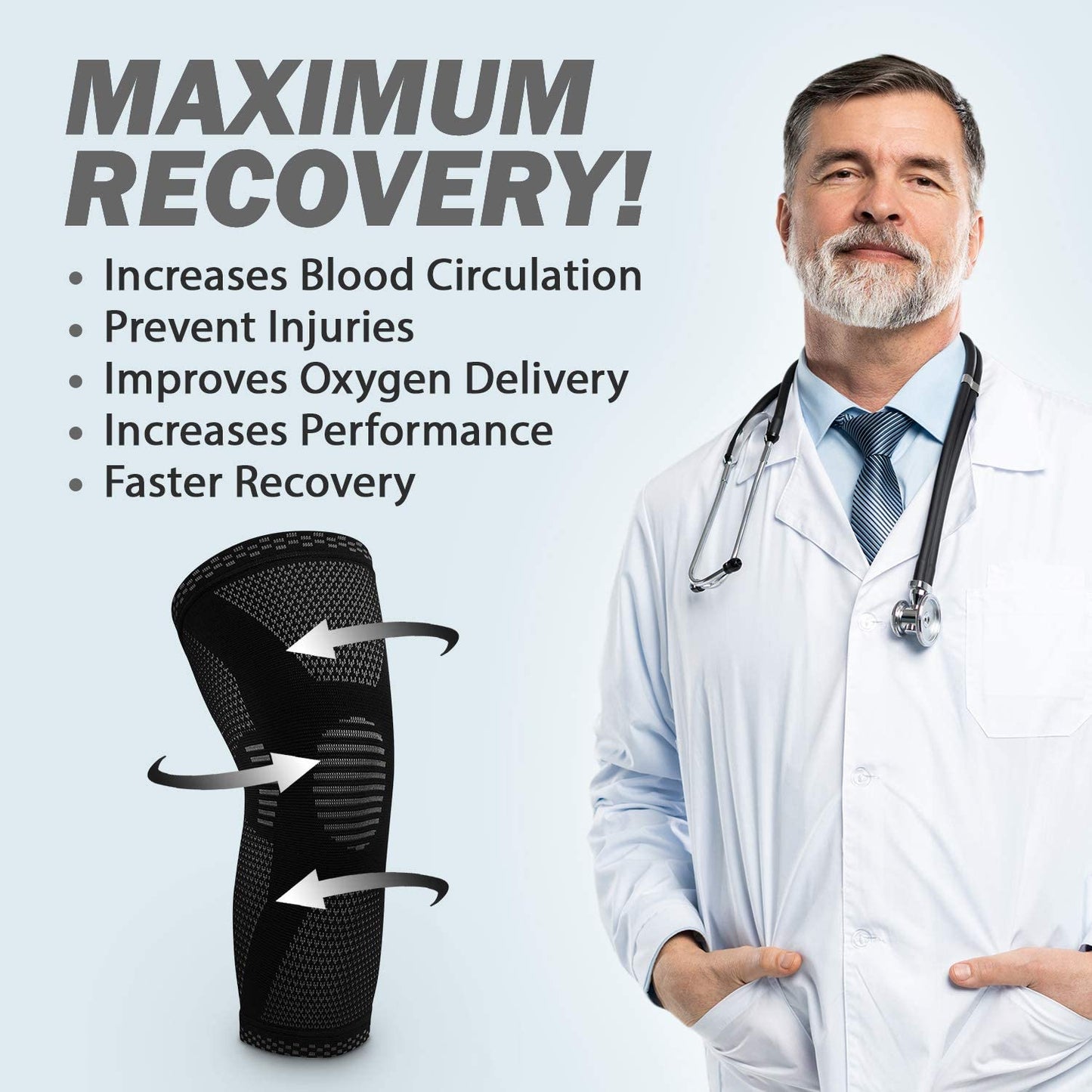 Powerlix Knee Compression Sleeve Brace for Men & Women - Small 1 Count