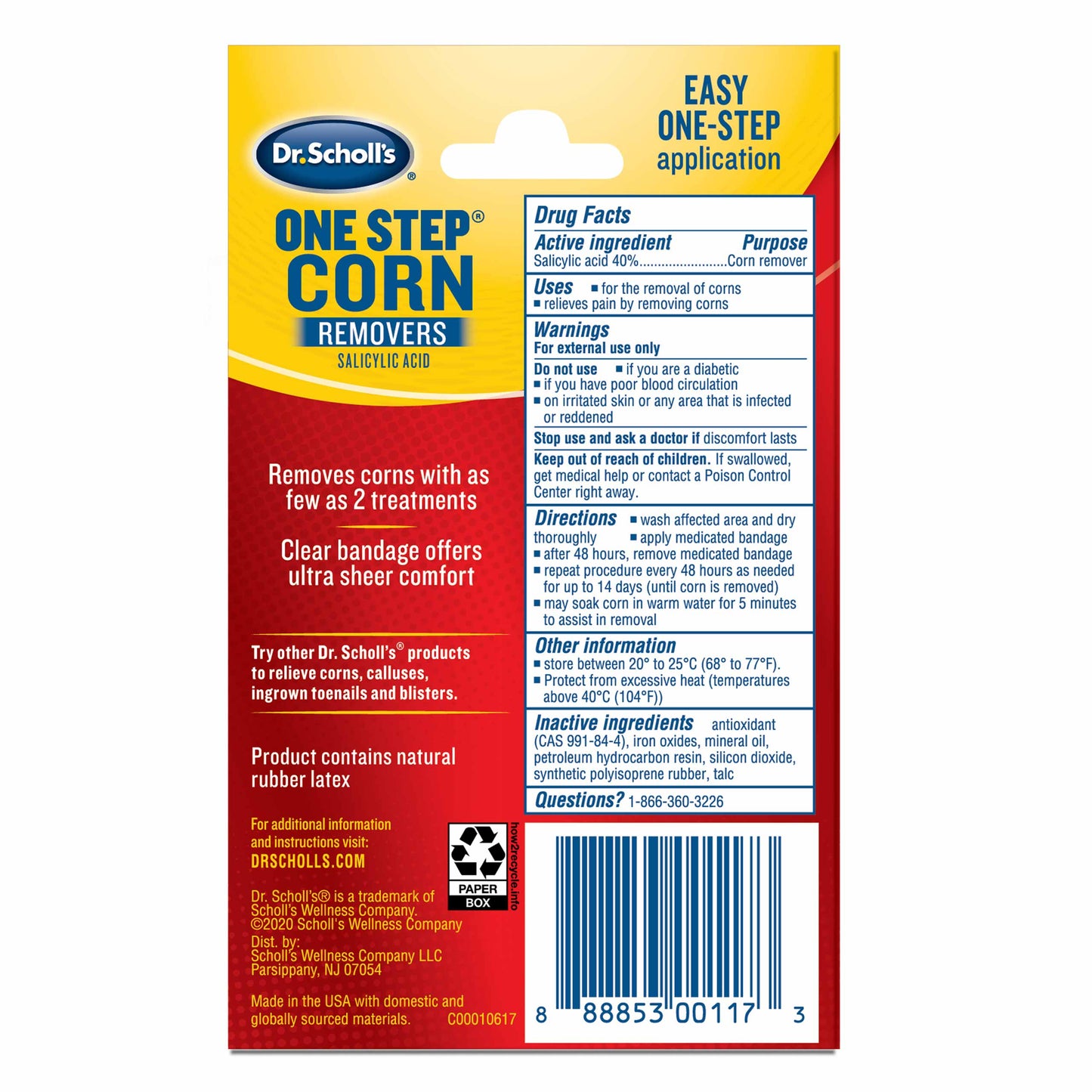 Dr. Scholl's One Step Corn Removers Salicylic Acid, 6 Medicated Bandages