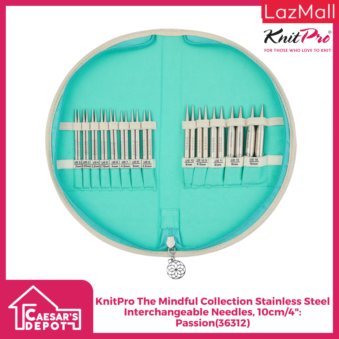 KnitPro The Mindful Collection Stainless Steel Interchangeable Needles, 10cm/4"