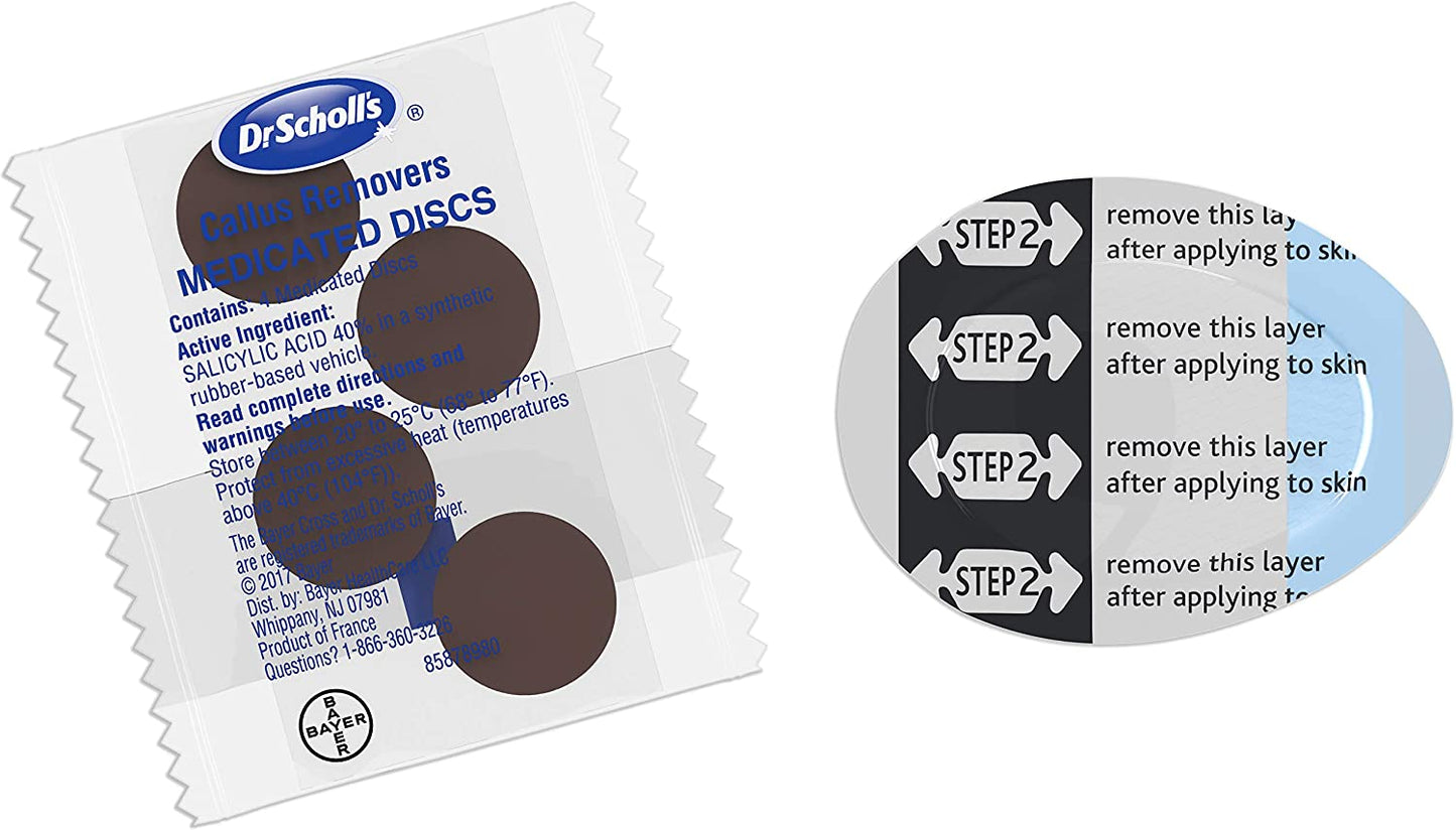 Dr. Scholl's Callus Remover Salicylic Acid Immediate Pain Relief 4 Medicated Discs