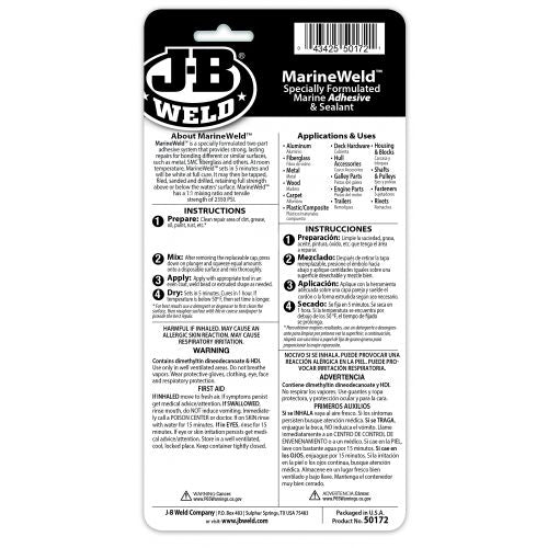 JB Weld MarineWeld Syringe Marine Adhesive & Sealant, 0.85 fl.oz / 25ml (50172)