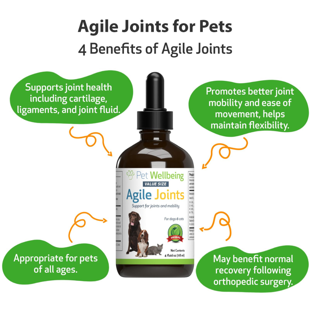 Pet Wellbeing Agile Joints Herbal for Dogs & Cats 59ml