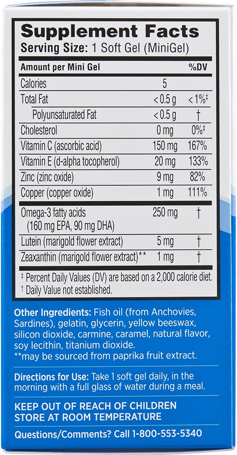 Bausch + Lomb Ocuvite Adult 50+ Vitamin & Mineral Supplement (50 Softgels)
