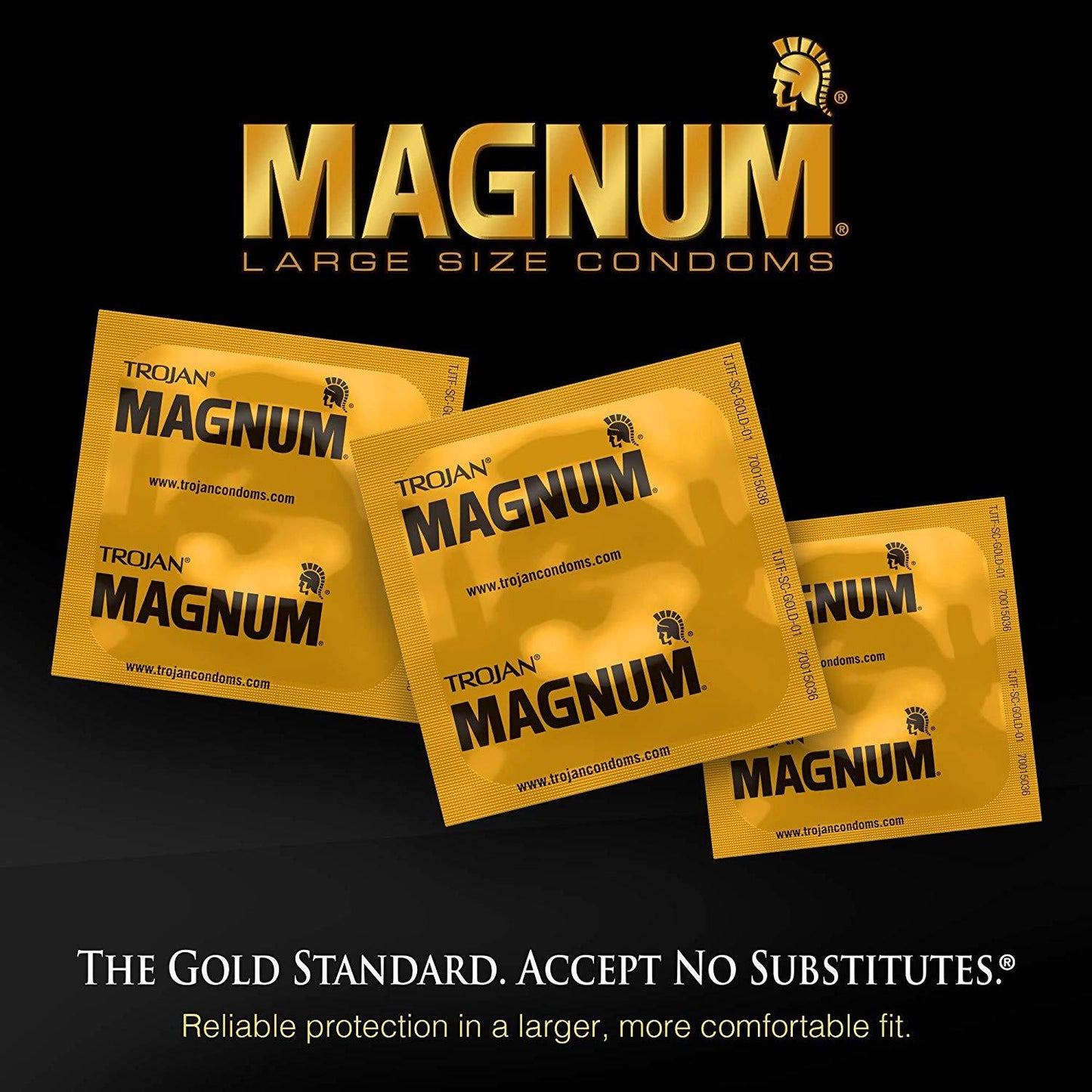 TROJAN MAGNUM BARESKIN Large Size Condoms, 10 Count
