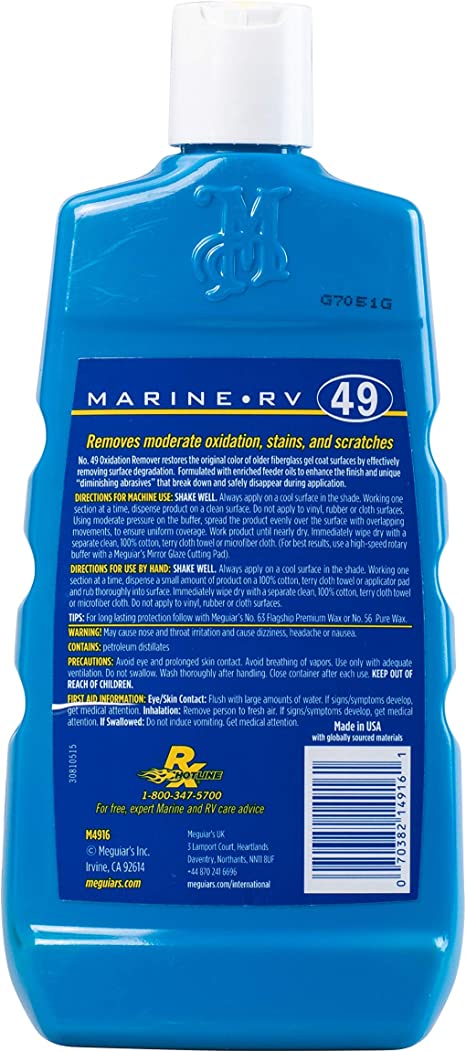 Meguiar's Marine RV Oxidation Remover M49 Heavy Duty Cleaner 16Fl.oz
