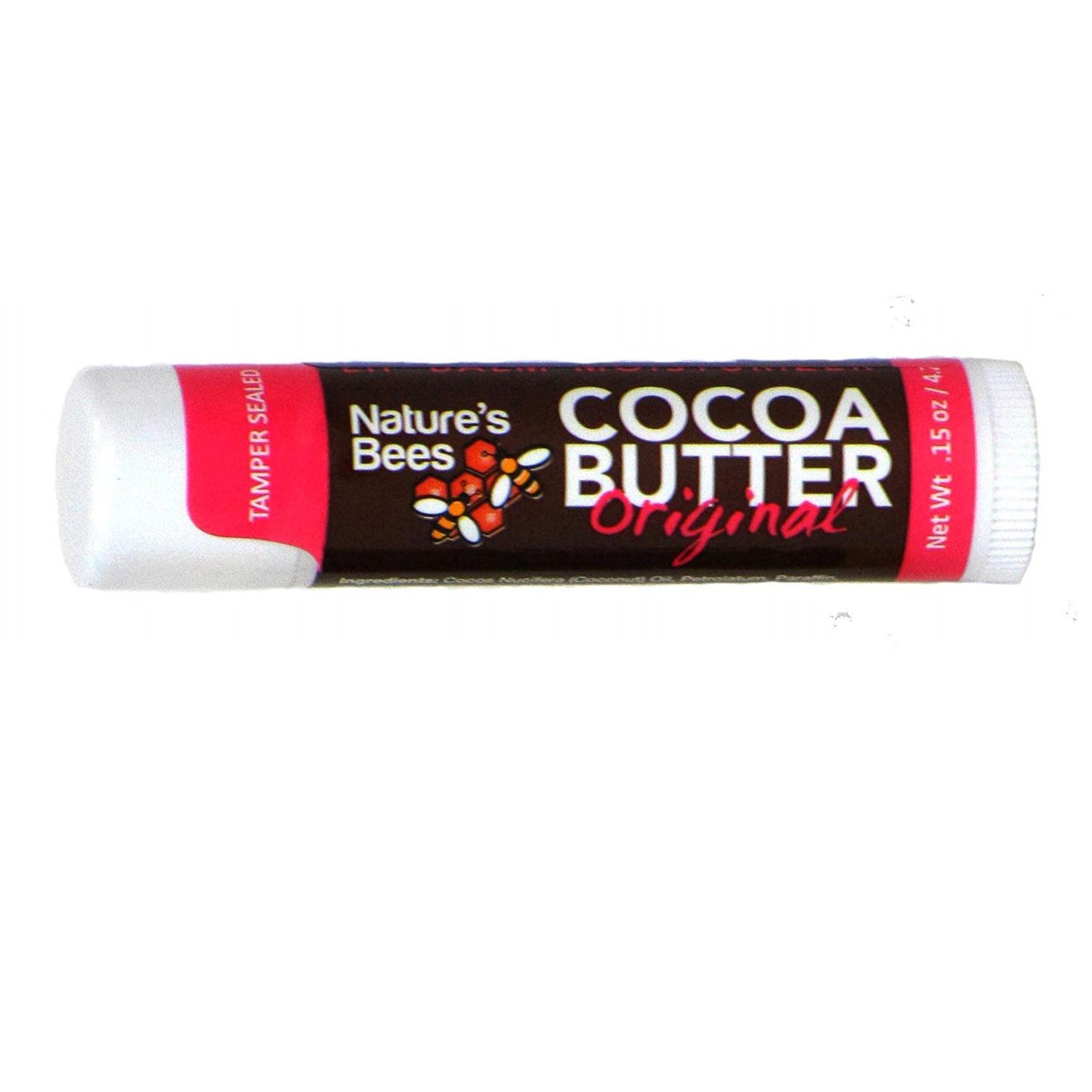 Nature's Bees, Cocoa Butter Lip Balm, Lip Moisturizer Treatment, Original