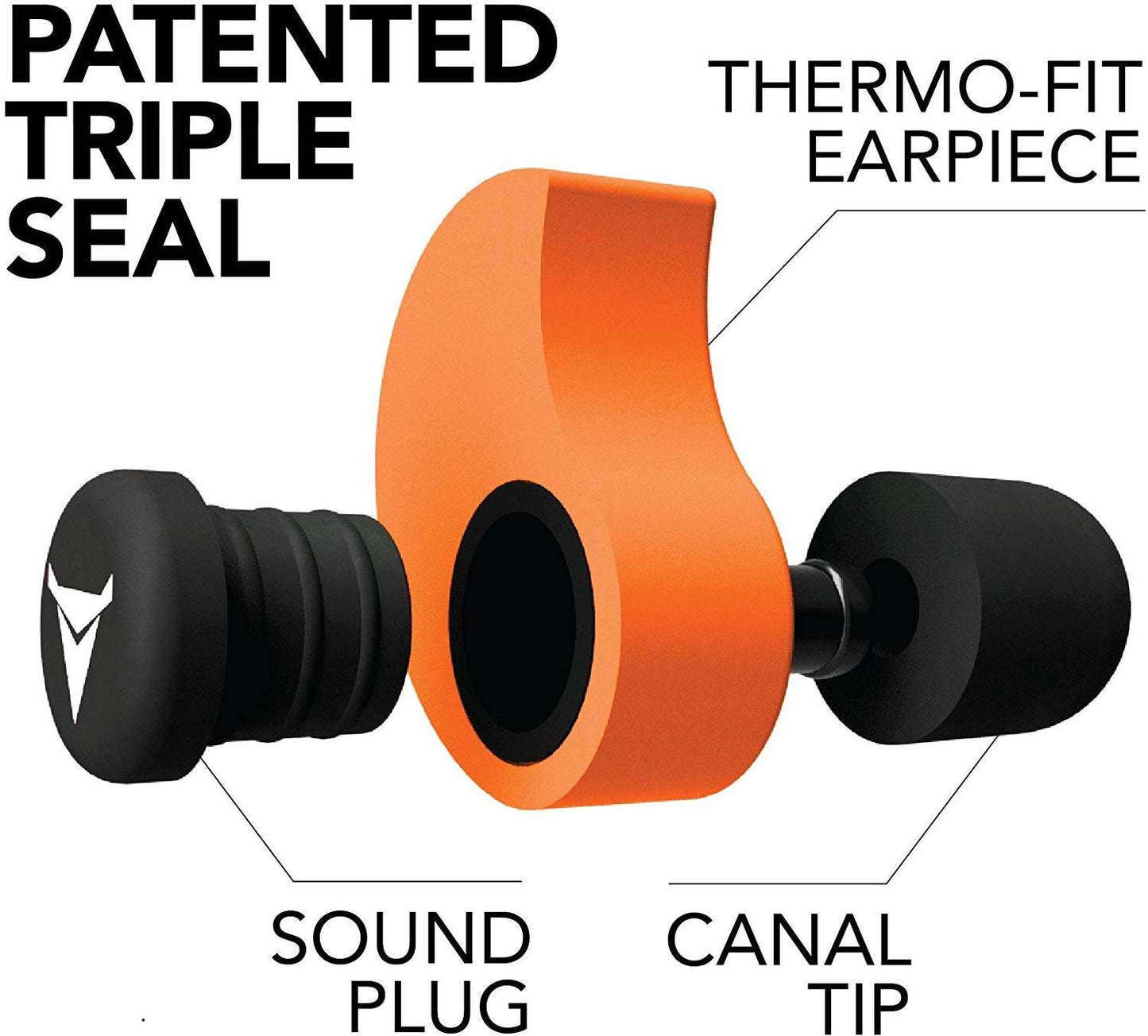 Decibullz Custom Molded Earplugs, 31dB (NRR 31) Orange, 1 Pair