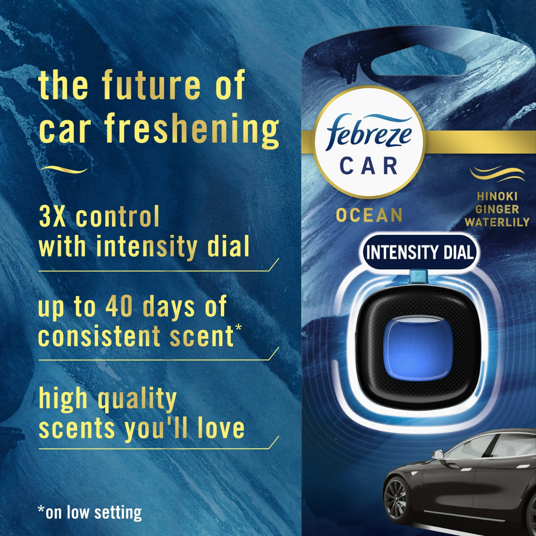 Febreze Car Luxe, Air Freshener Vent Clips, Ocean, 2 Clips