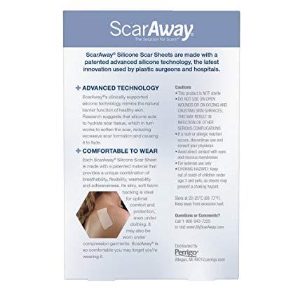 ScarAway Silicone Scar Sheets (1.5 x 3 ) 8 Count (Packaging may Vary)