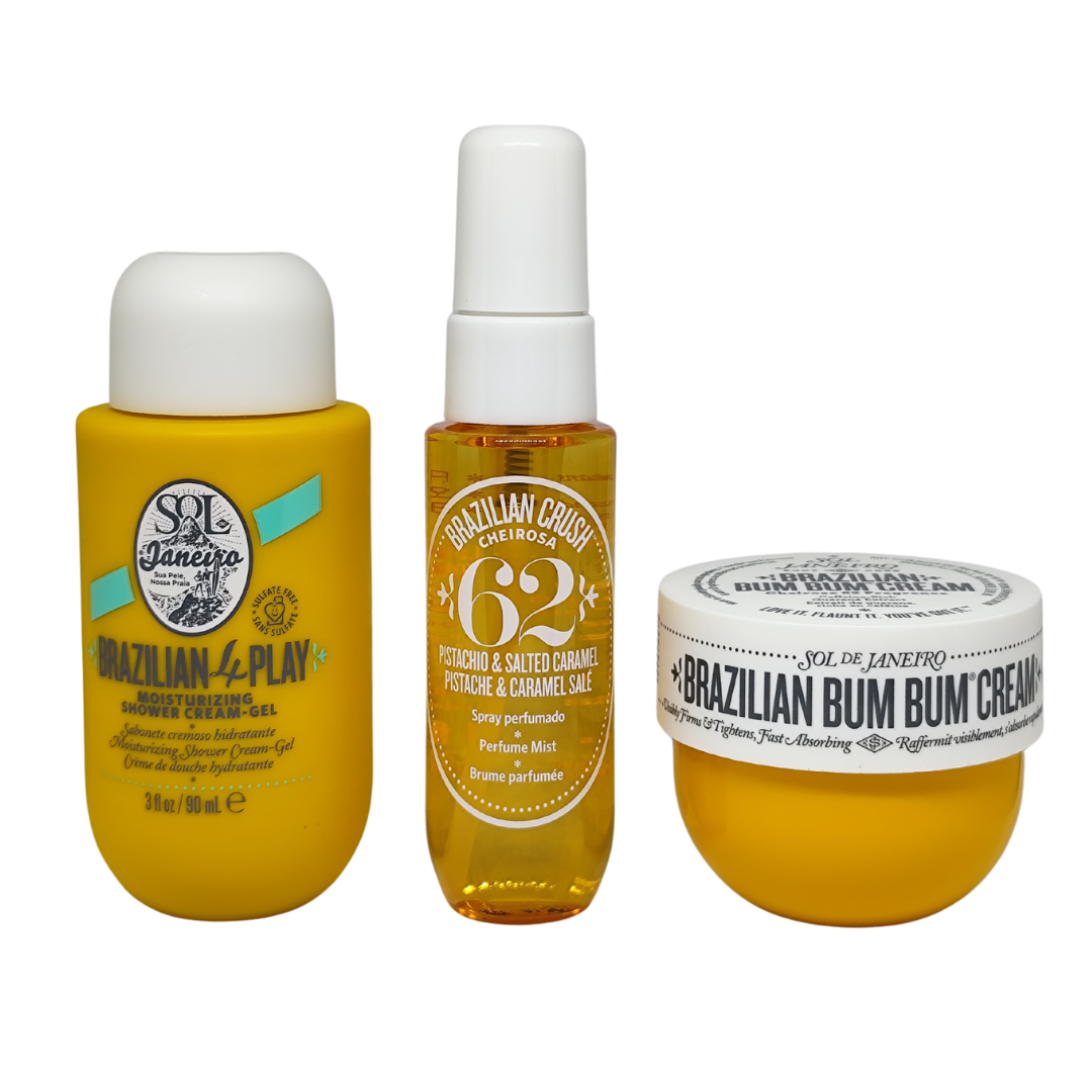 Sol De Janeiro Bum Bum Summer Jet Set, Shower Cream-Gel, Bum Bum Cream and Perfume Mist Gift Set